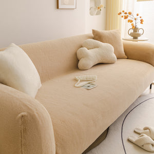 Soft Plush Warm Sofa Cover Stretchable Cozy Velvet Couch Protector for Fall & Winter