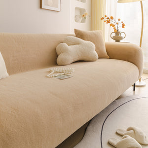 Soft Plush Warm Sofa Cover Stretchable Cozy Velvet Couch Protector for Fall & Winter