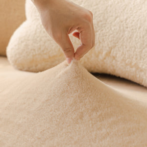 Soft Plush Warm Sofa Cover Stretchable Cozy Velvet Couch Protector for Fall & Winter