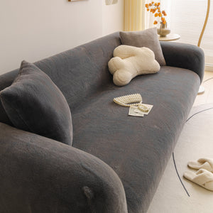 Soft Plush Warm Sofa Cover Stretchable Cozy Velvet Couch Protector for Fall & Winter