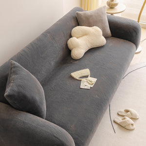 Soft Plush Warm Sofa Cover Stretchable Cozy Velvet Couch Protector for Fall & Winter