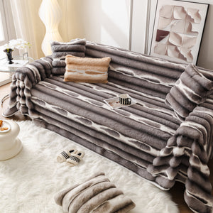 Ultra Soft Faux Fur Couch Cover – Large, Fluffy, and Elegant Sofa Throw Blanket