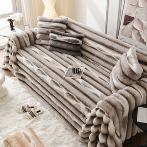 Ultra Soft Faux Fur Couch Cover – Large, Fluffy, and Elegant Sofa Throw Blanket
