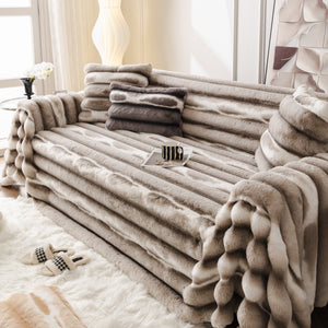 Ultra Soft Faux Fur Couch Cover – Large, Fluffy, and Elegant Sofa Throw Blanket