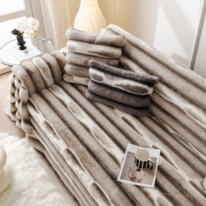 Ultra Soft Faux Fur Couch Cover – Large, Fluffy, and Elegant Sofa Throw Blanket