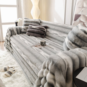 Ultra Soft Faux Fur Couch Cover – Large, Fluffy, and Elegant Sofa Throw Blanket