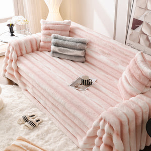 Ultra Soft Faux Fur Couch Cover – Large, Fluffy, and Elegant Sofa Throw Blanket