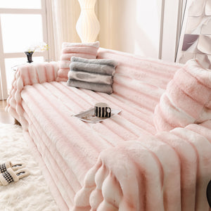 Ultra Soft Faux Fur Couch Cover – Large, Fluffy, and Elegant Sofa Throw Blanket