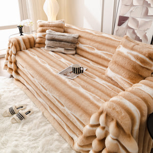 Ultra Soft Faux Fur Couch Cover – Large, Fluffy, and Elegant Sofa Throw Blanket