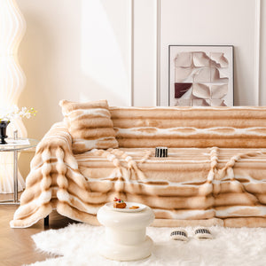 Ultra Soft Faux Fur Couch Cover – Large, Fluffy, and Elegant Sofa Throw Blanket