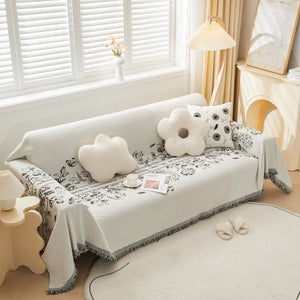 Chenille Butterfly Sofa Cover Blanket, L Shaped Couch Cover, Reversible Couch Protector