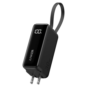 Anker Power Bank 5,000 mAh 22.5W with Built in USB C Cable and Fusion Wall Charger 30W by Anker