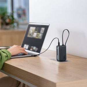 Anker Power Bank 5,000 mAh 22.5W with Built in USB C Cable and Fusion Wall Charger 30W by Anker