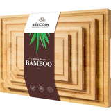 Extra Large Bamboo Cutting Board Set with Juice Groove and Handles