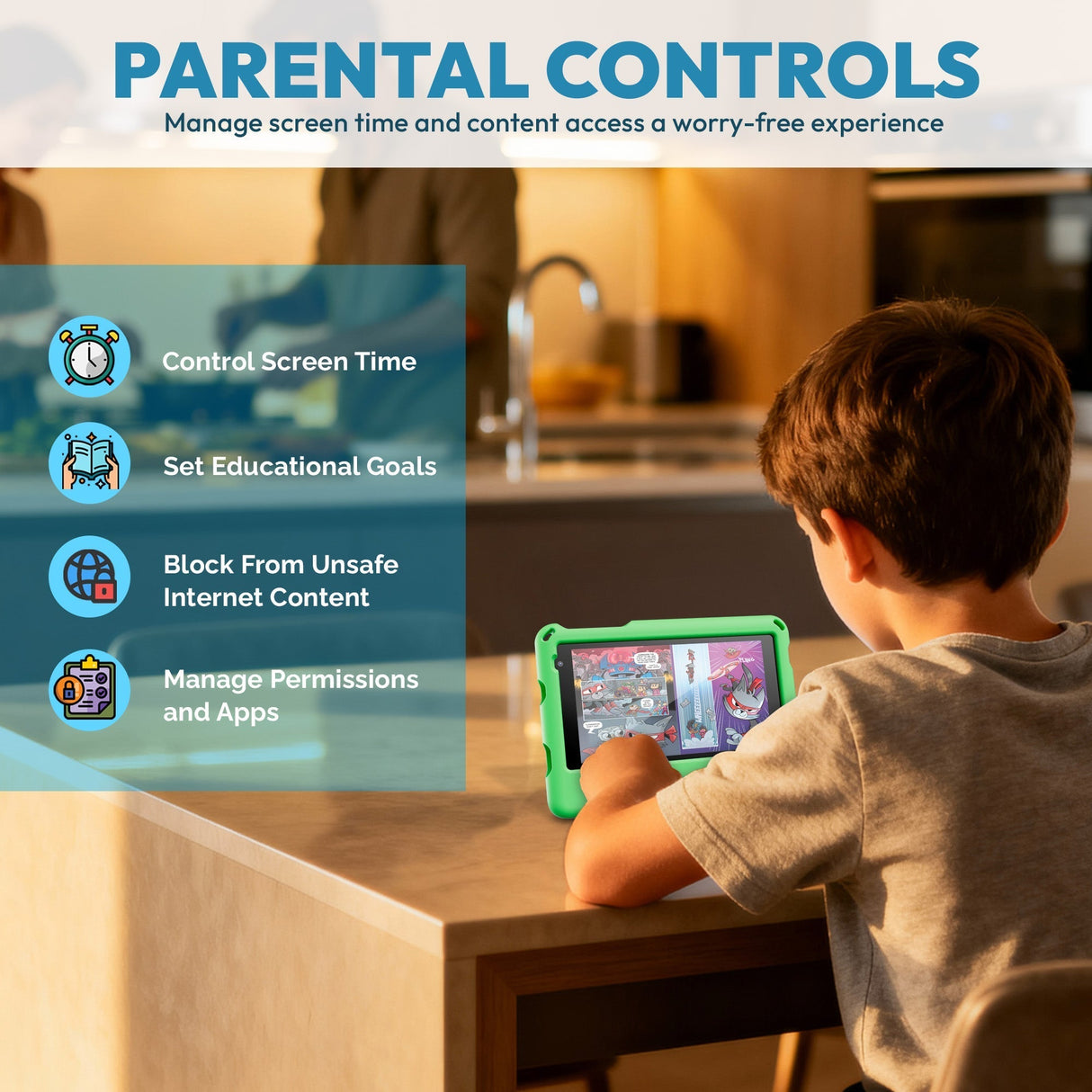 Contixo A7 | 7" Kids Tablet, 2026 Model, Epic! and Lingokids, 32GB