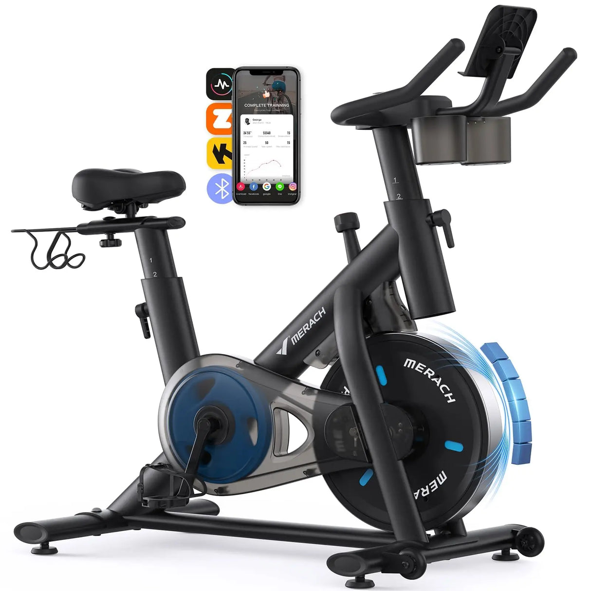 MERACH Stationary Exercise Bike: Smart App & Low Noise Design