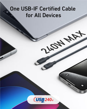 Anker <b>543</b> USB C to USB C Cable (240W, 10 ft)