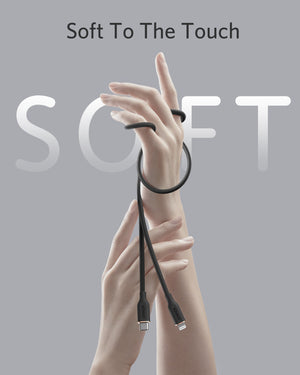 Anker <b>641</b> USB-C to Lightning Cable (Flow, 3 ft Silicone)