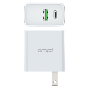 AMPD PD Fast 20W USB C and USB A Dual Port Wall Charger by AMPD