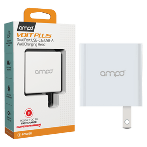 AMPD PD Fast 20W USB C and USB A Dual Port Wall Charger by AMPD