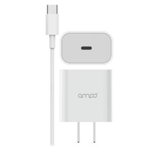 AMPD PD Fast 20W USB C Wall Charger with USB C to USB C Cable 4ft by AMPD