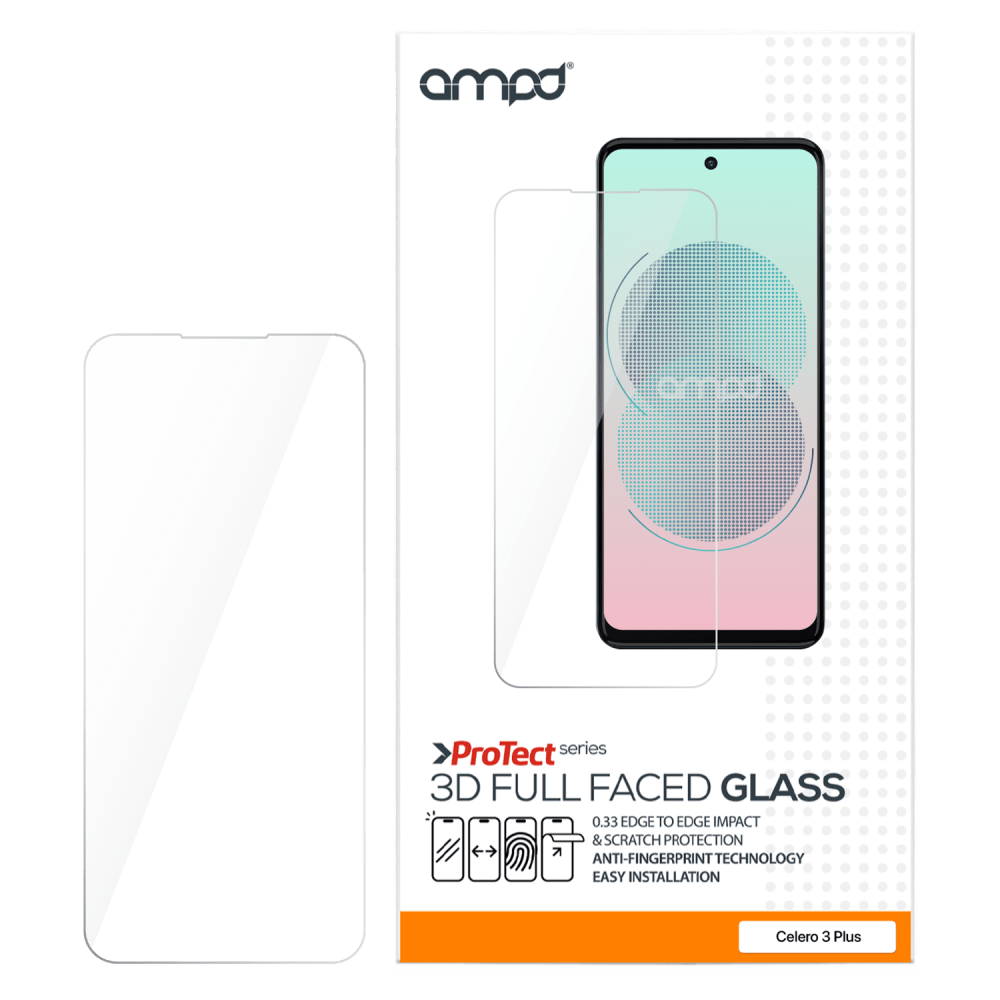 AMPD 0.33 Hardened Tempered Glass Screen Protector for Boost Celero 5G Plus (Gen 3) by AMPD