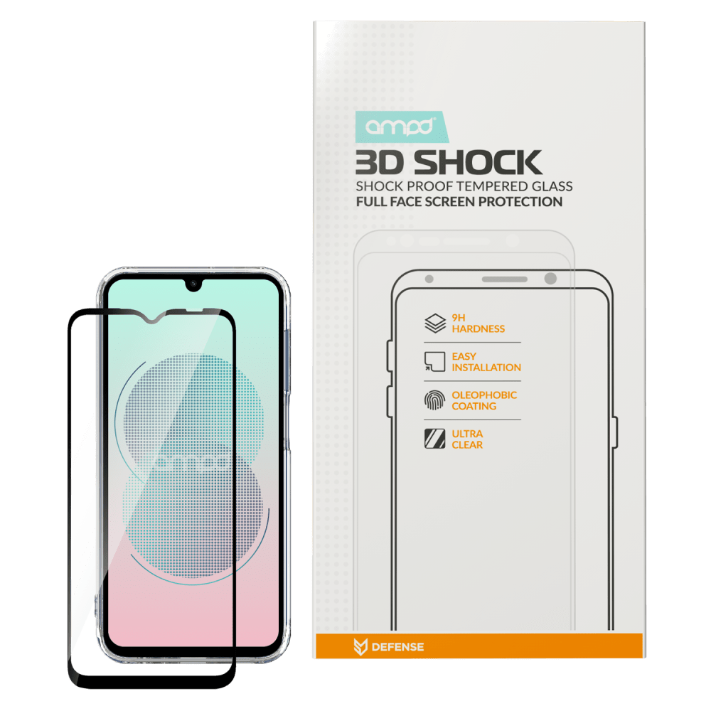 AMPD 3D Full Faced Impact Glass Screen Protector with Black Border for Samsung SGA355G by AMPD