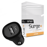 AMPD Single Port Car Charger Adapter 5V 2.4A Black by AMPD