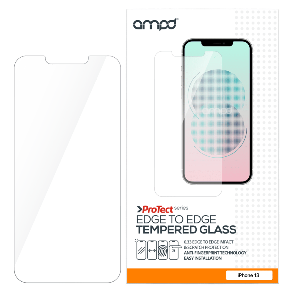 AMPD 0.33 Impact Flex Clear Tempered Glass Screen Protector for Apple iPhone 13 by AMPD