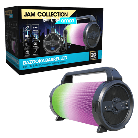 AMPD Bazooka Barrel LED Bluetooth Speaker with Microphone by AMPD