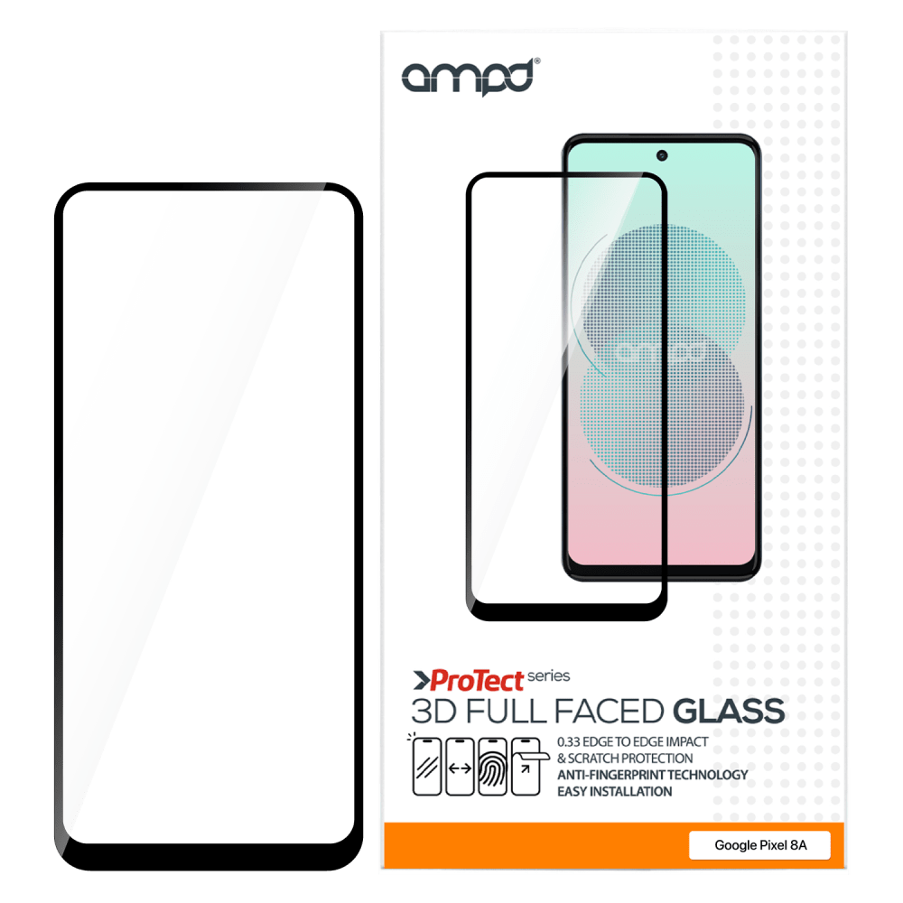 AMPD 3D Full Faced Tempered Glass for Google Pixel 8a by AMPD