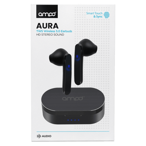 AMPD True Wireless In Ear Headphones with Smart Touch Controls and Charging Pack by AMPD