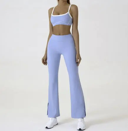 Spaghetti Strap Contrast Color Yoga Sports Suit