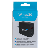 WingoCase 30W GAN Wall Charger and USB C to Lightning Cable by WingoCase