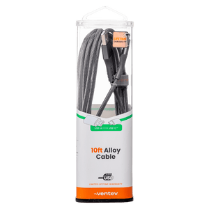 Ventev Chargesync Alloy USB A to USB C Cable 10ft by Ventev
