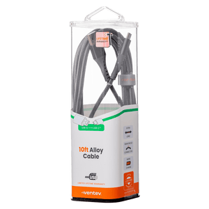 Ventev Chargesync Alloy USB A to USB C Cable 10ft by Ventev