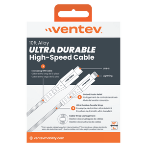 Ventev Alloy USB C to Apple Lightning High Speed Ultradurable Cable 10ft by Ventev
