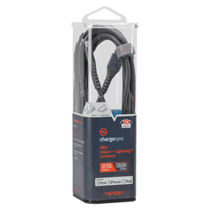 Ventev chargesync alloy USB A to Apple Lightning Cable 10ft by Ventev