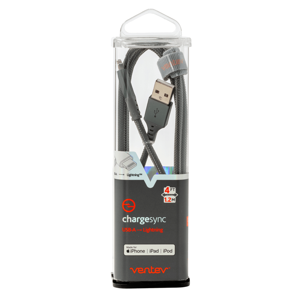 Ventev chargesync alloy USB A to Apple Lightning Cable 4ft by Ventev
