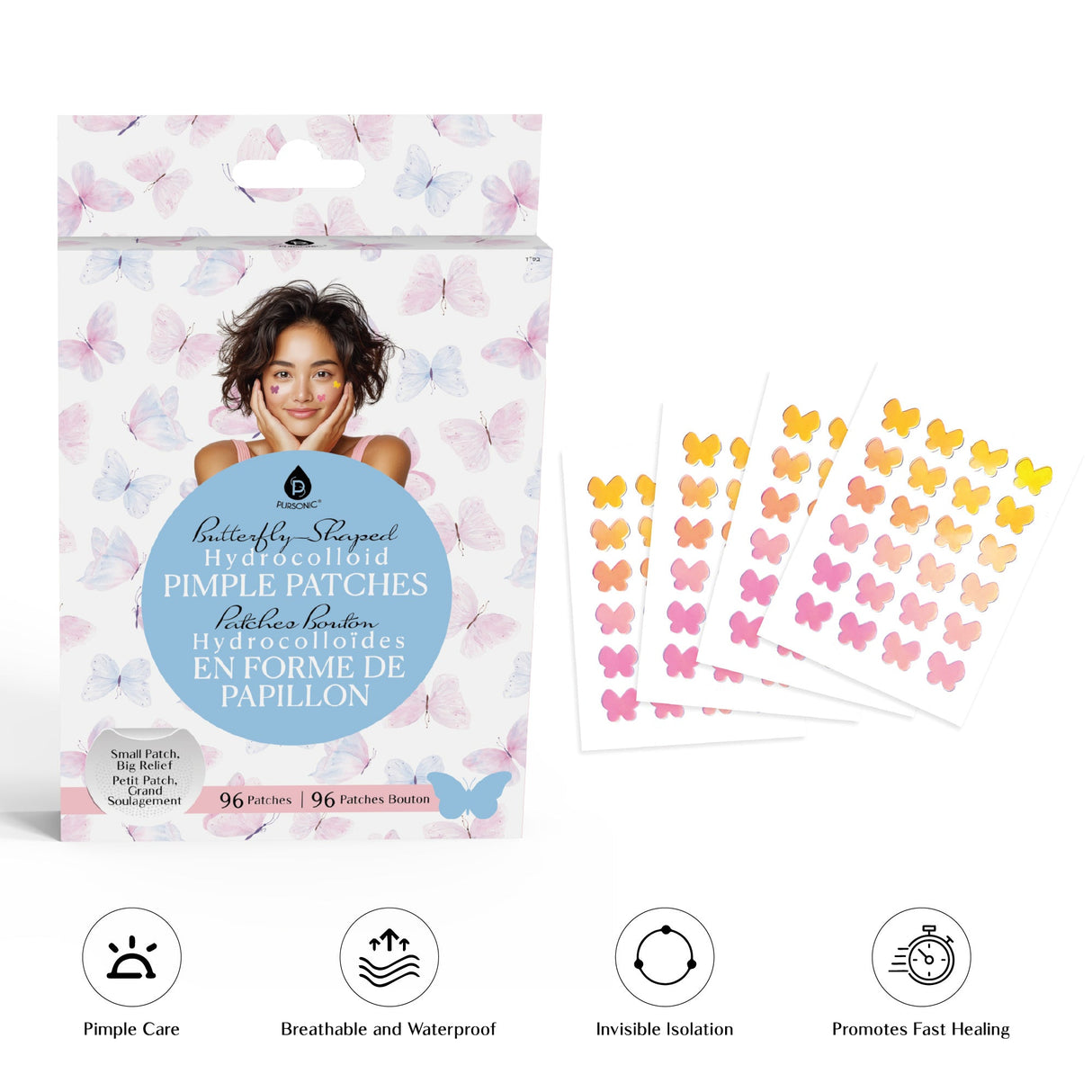 Pursonic Butterfly Hydrocolloid Pimple Patches – Gentle & Effective Blemish Care by Pursonic