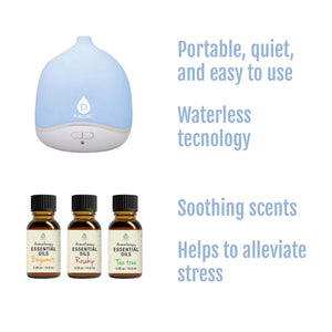 USB & Battery Operated Waterless Aroma Diffuser + Aromatherapy Essential Oils by Pursonic