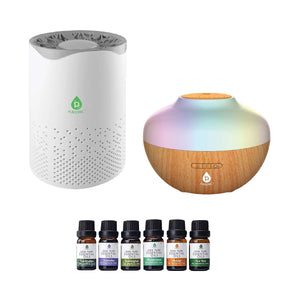 Pursonic Clean Air & Aromatherapy Bundle – True HEPA Air Purifier, Essential Oil Diffuser & 6-Pack Essential Oils by Pursonic