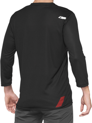 100% Airmatic 3/4 Sleeve Jersey - Black/Red - Large 40018-00007