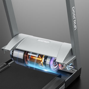 DeerRun A1 Pro Move+  6% Incline Foldable Treadmill——2025 Upgraded Chip & NFC Support | 350Lbs, 10mph Silver