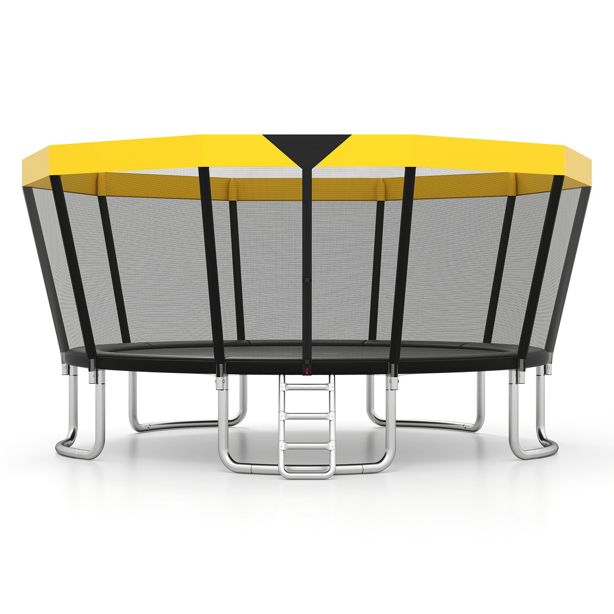ASTM Compliant Recreational Trampoline with Non-Slip Ladder-Yellow