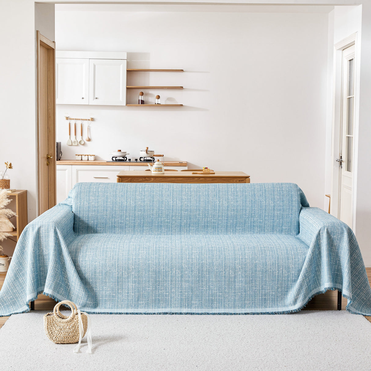 Couch Cover Blanket Couch Covers for Most Shape Sofas Washable Durable Sofa Throw Cover with Tassels