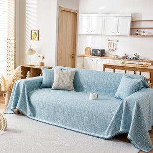 Couch Cover Blanket Couch Covers for Most Shape Sofas Washable Durable Sofa Throw Cover with Tassels