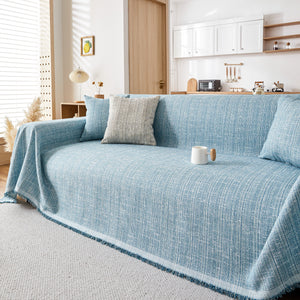 Couch Cover Blanket Couch Covers for Most Shape Sofas Washable Durable Sofa Throw Cover with Tassels