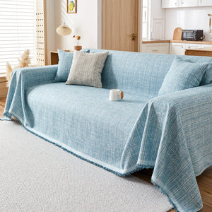 Couch Cover Blanket Couch Covers for Most Shape Sofas Washable Durable Sofa Throw Cover with Tassels