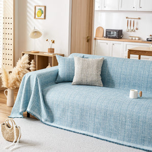 Couch Cover Blanket Couch Covers for Most Shape Sofas Washable Durable Sofa Throw Cover with Tassels